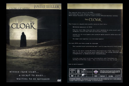DVD The Cloak - justin miller