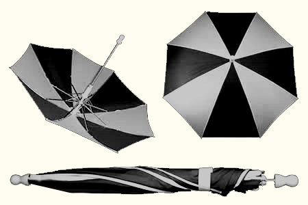 Black and White Small appearing umbrella - unit