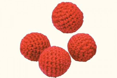 Crochet Balls-Red 0.75 inch -set of 4