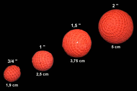 Crochet Balls-Red 1.5 inch