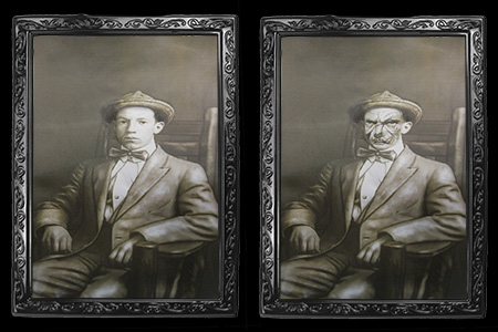 Portrait encadré de l'homme chapeau (28,5 x 22,5)