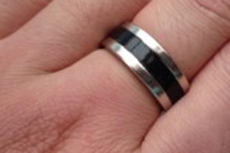 Bague aimantée - Argent/Noir (23 mm)