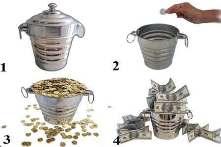 Coin bucket (3 times) - tora-magic