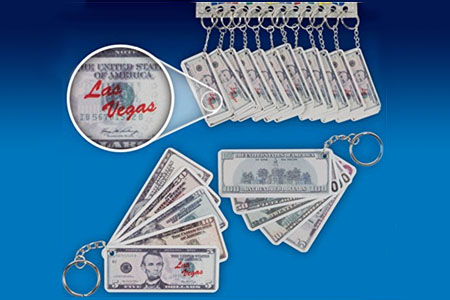 Porte-clés Las Vegas en billets Dollar