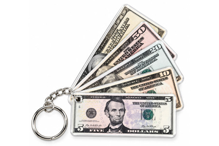 Porte-clés en billets Dollar