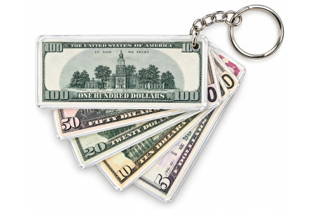 Porte-clés en billets Dollar