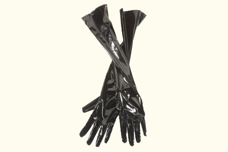 Guantes de manga larga de cuero negro