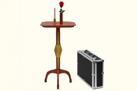 Flying table with vase and candlestick