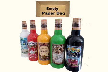 Appearing 5 Juice bottles from empty Paper Bag - tora-magic