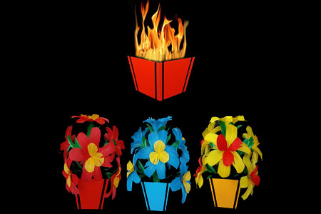 Fire to Flower Vase 4 times - tora-magic