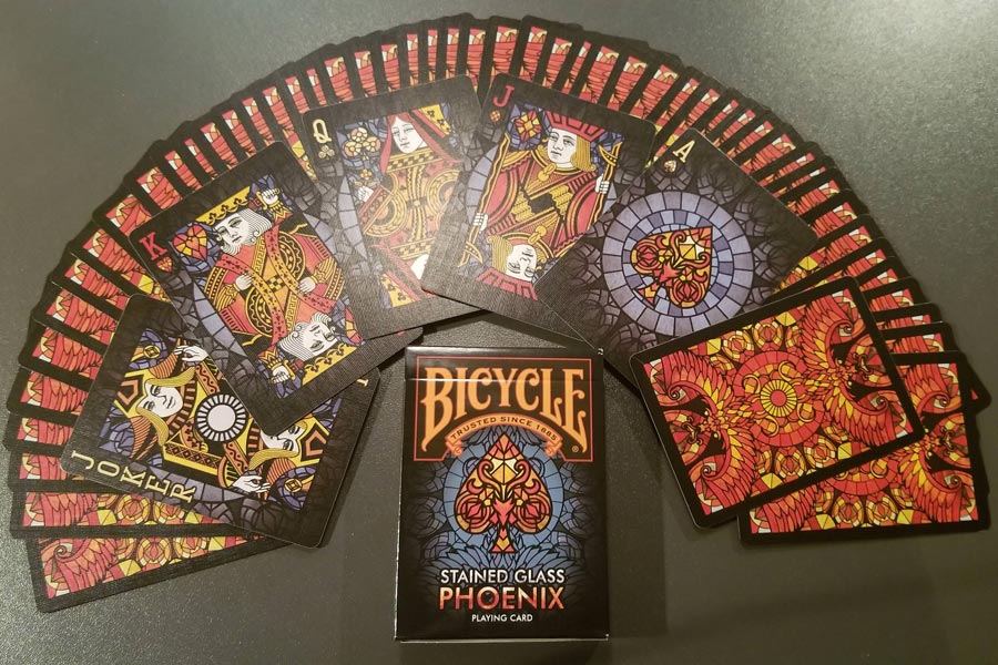 Bicycle stained glass top phoenix playing cards