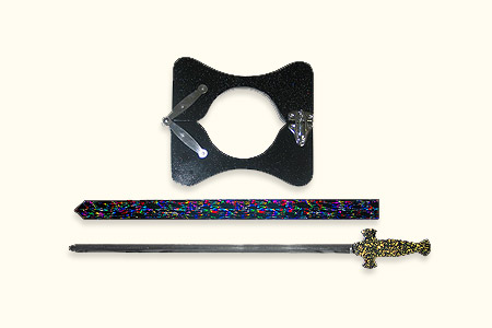 La espada a través del cuello (color negro con pu