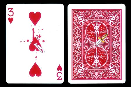 Carta BICYCLE 3 de corazones Atravesado