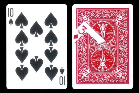 Carta BICYCLE con Esquina rota (3 de romb.) en Dor