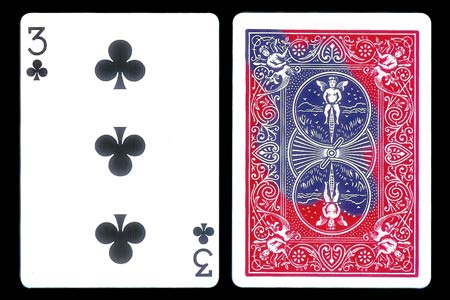 Carte Bicycle 3 de trèfle à tâche
