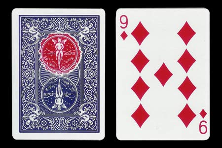 Carta BICYCLE con Círculo rojo en Dorso azul