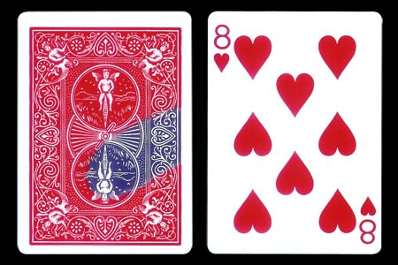 Carte Bicycle 8 de coeur à tâche