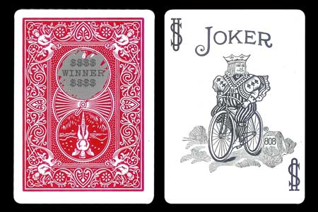 Carta BICYCLE Joker con Rasca Ganador en Dorso