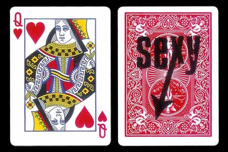 Carta BICYCLE Q de corazones con Sexy en Dorso