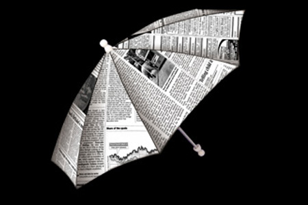 Paraguas periódico de aparición Negro - unidad