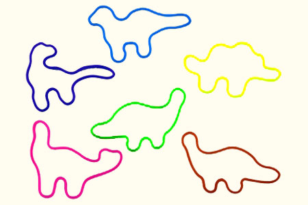 Elastiques Dinosaures