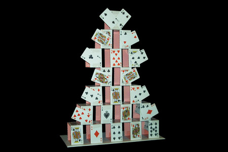 Château de mini cartes à 7 étages