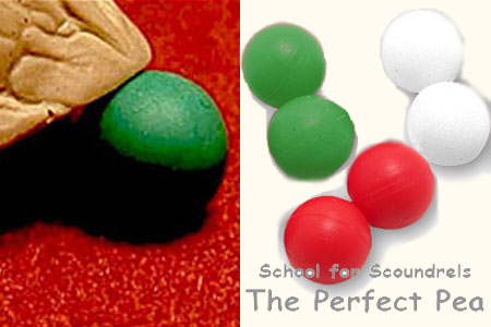 The perfect peas (2 red, 2 white, 2 green)