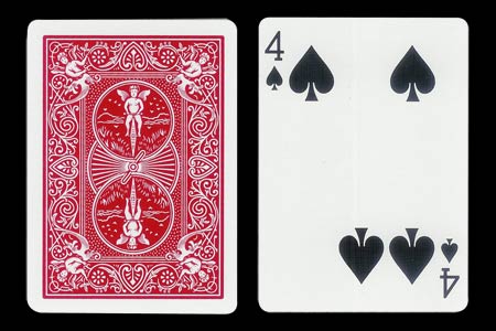 Carta BICYCLE 4 de Picas con 2 puntos juntos