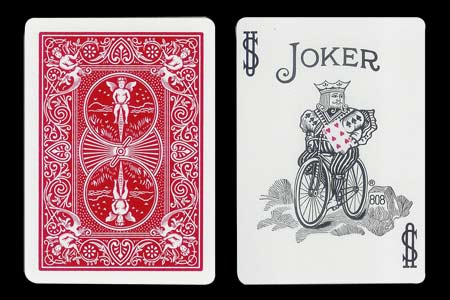 Carte Bicycle Joker à 6 de cœur
