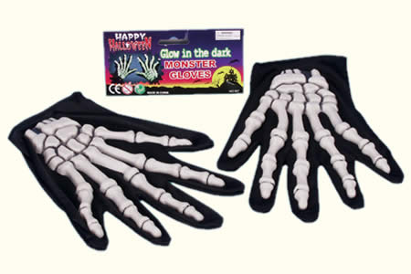 Paire de gants squelette