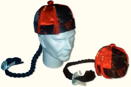 Chapeau chinois avec tresses